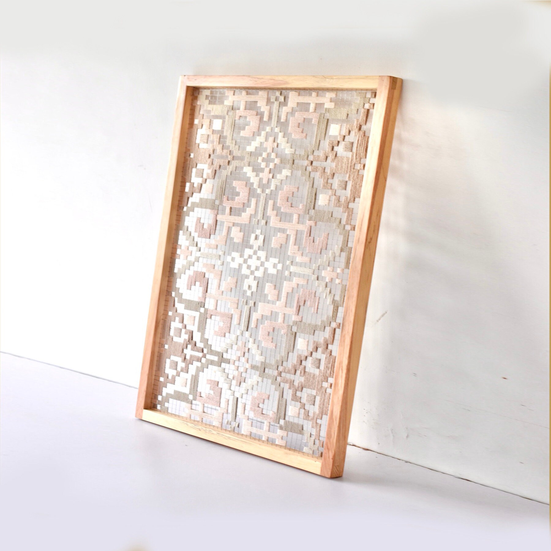 GALINI - Fiber art wall hanging | Modern geometric textile wall art | Wall art screen decorative panels housewarming gift | Weaving design