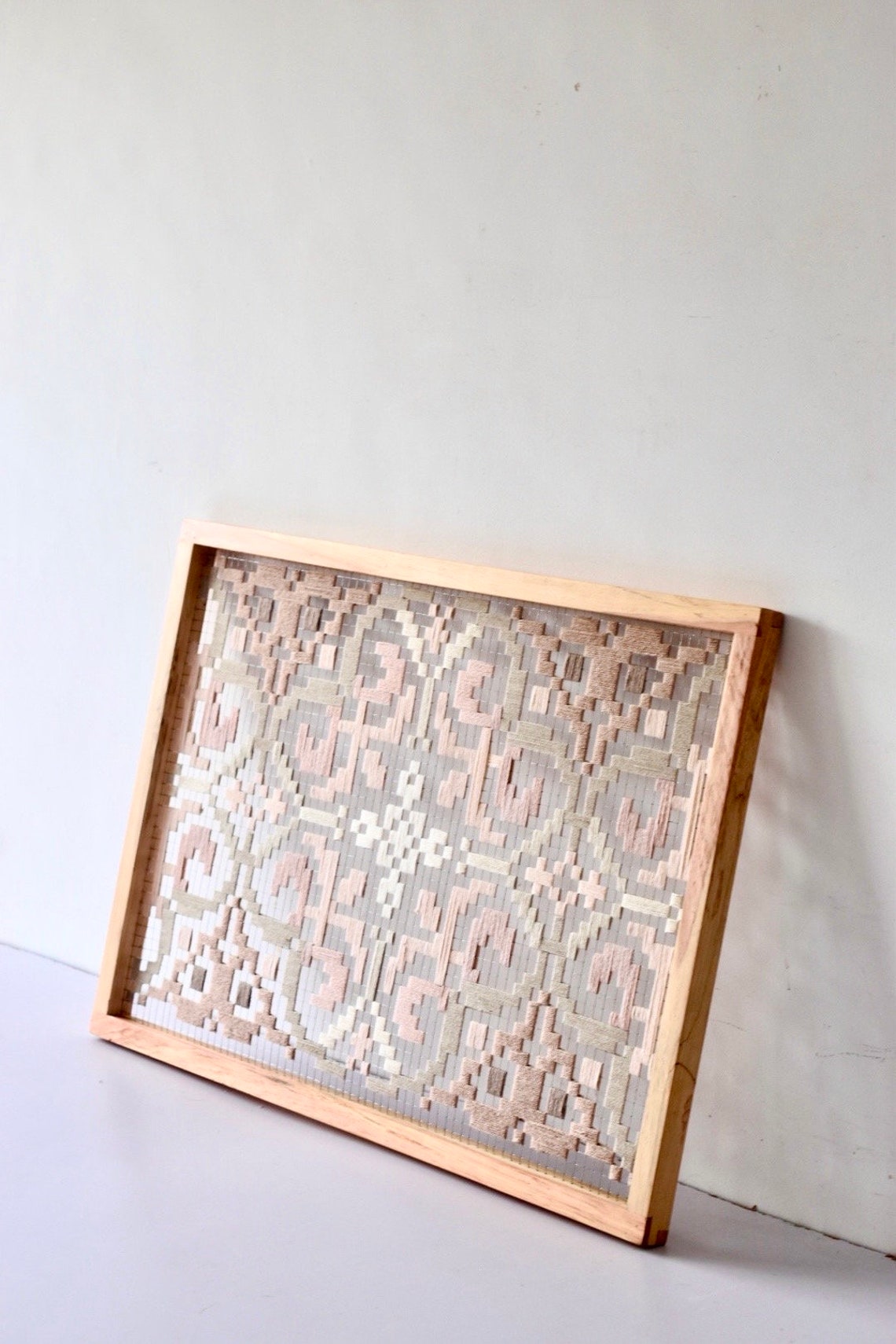 Textile Woven Wall Hanging Modern Geometric Textile Wall Art Wall Art ... - Geometric Textile Wall Hanging Design With Beads