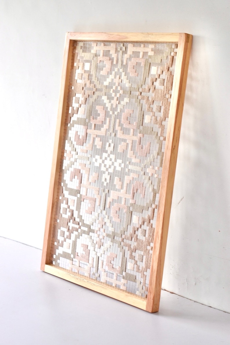 Image showcasing Textile Woven Wall Hanging Modern Geometric Textile Wall Art Wall Art ...