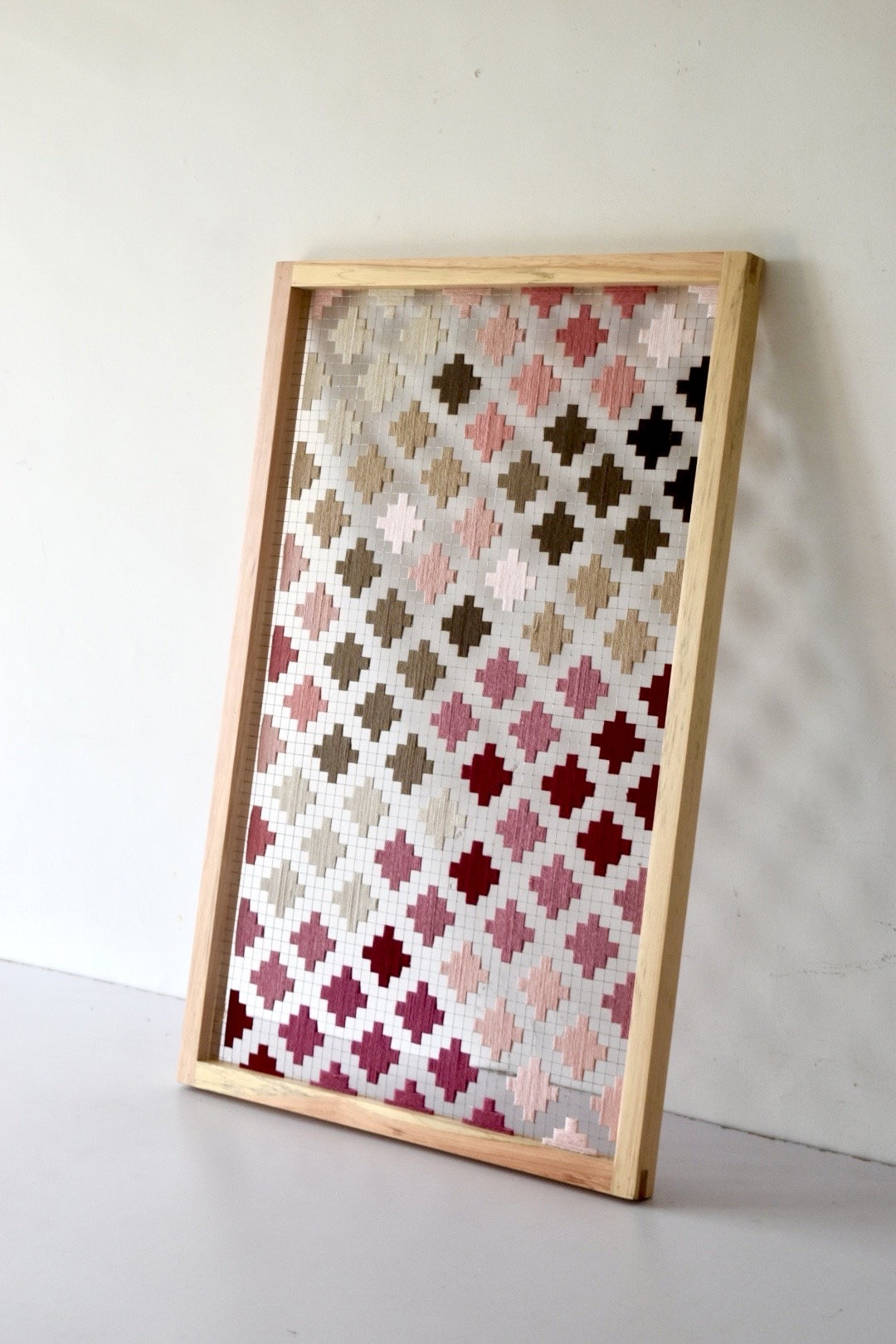 View of Framed Geometric Textile Wall Art - Modern Fiber Art Weaving - Etsy
