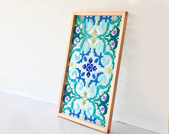 Geometric Woven Fiber Art – Modern Textile Wall Hanging