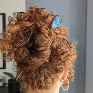 Labradorite Hair Pin | Copper Hair Stick | Bohemian Style | Labradorite Jewelry | Boho Chic | Hair Accessory | Hair Bun | Gift for Friend