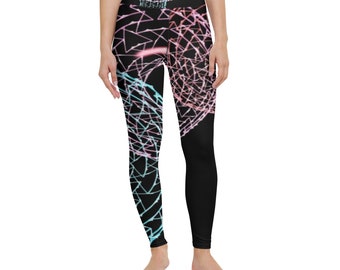 Sakrivo Art WITH THE BEAT Leggings de yoga, Leggings en élasthanne, Leggings femme, Leggings imprimés, Leggings femme, Leggings noirs, Pantalon