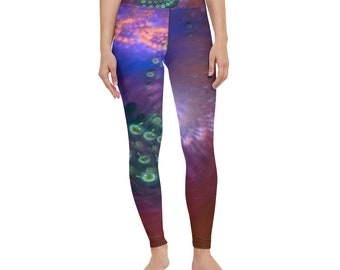 Sakrivo Art | GALAXY LIGHT PARADE | Yoga Leggings | Unique | Futuristic Leggings | Festival Leggings | Art Leggings | Gift | Gifts