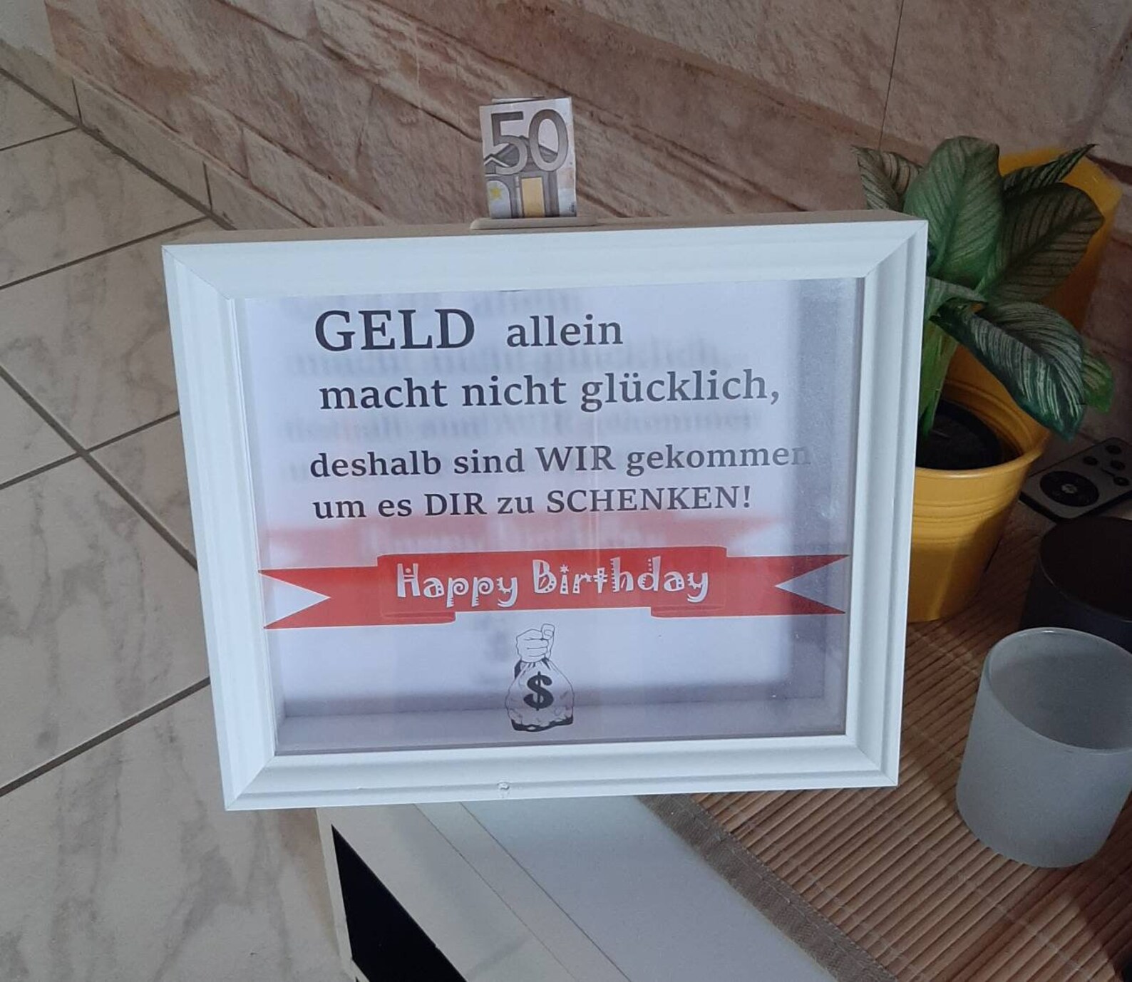 Bilderrahmen Spardose Geburtstag mit Spruch Etsy