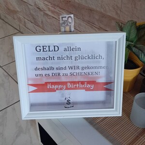 Bilderrahmen Spardose Geburtstag mit Spruch Etsy