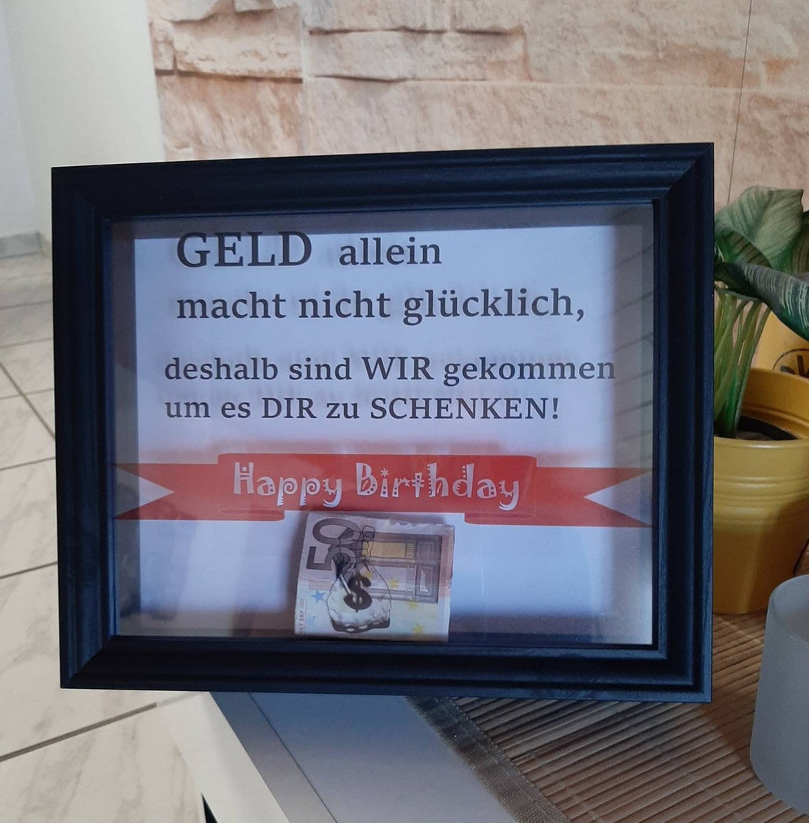Bilderrahmen Spardose Geburtstag mit Spruch Etsy