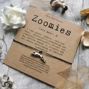 Zoomies Noun Wish Bracelet | Lurcher | Whippet | Greyhound | Saluki | Sighthound | Charm Bracelet | Dog Lover Gift