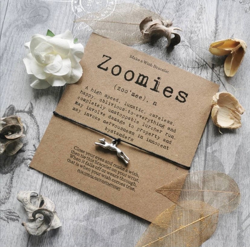 Zoomies Noun Wish Bracelet - Dog Charm Bracelet - Dog Lover Gift - Lu…