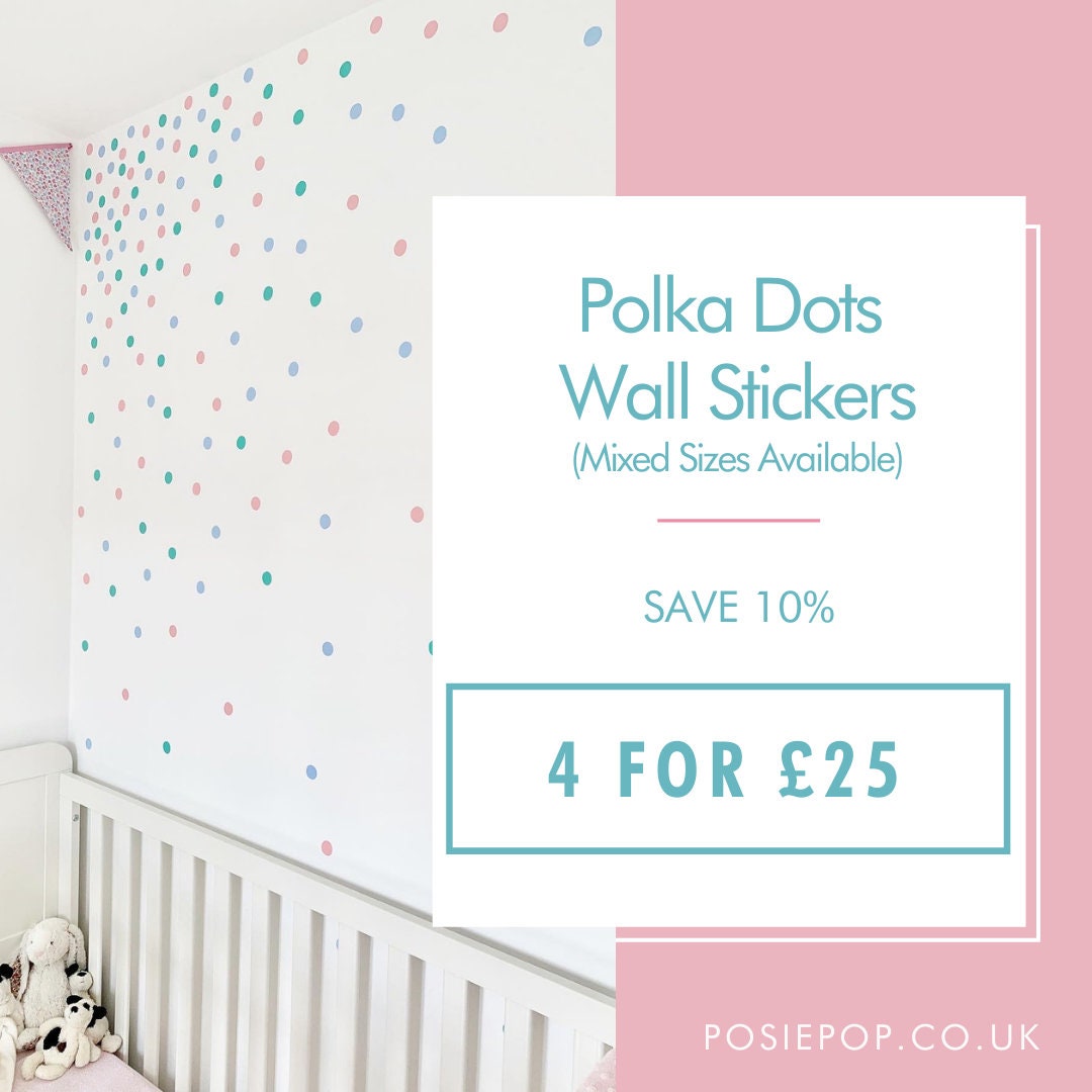 Polka Dots Wall Stickers Polka Dot Wall Polka Dot Wall Etsy France