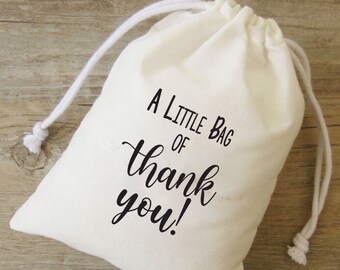 Personalized Thank You Favor Bag: Cotton Gift Bag