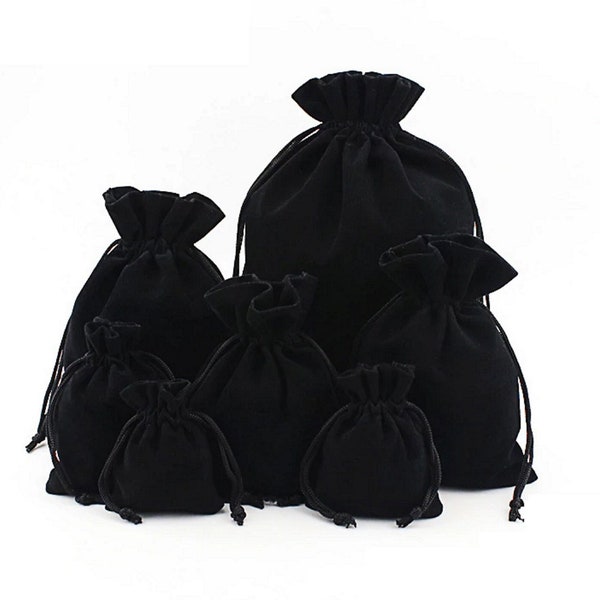 Black Velveteen Drawstring Gift Pouches Bags Velvet Pouches Black Velvet Cloth Jewelry Pouches Velvet Drawstring ,Black Velvet Pouch