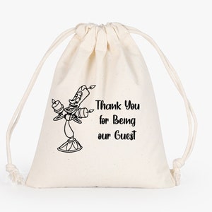Thank you for Being our Guest Bag, Wedding Welcome Bag, Custom Bridal Gift Bags, Beauty and the Beast Bag, Bachelorette Party Bag