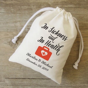 20-100 Sets of In Sickness and In Health bags,wedding Survival Kit,wedding Recovery Kit,Wedding Emergency kit,asprin kit,hangover survival