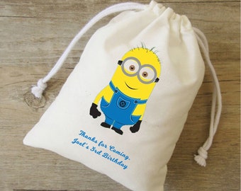 Minion Birthday, Drive By Birthday Favor Bag, Boy's Birthday Gift Bags, Personalised Toy Bag, storage toys, Minion Theme party, kids party