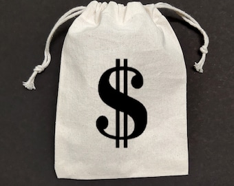 Dollar Sign Money Bag: Cotton Favor Gift Bag