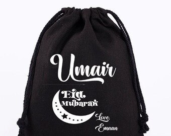 Personalised Eid Sacks For Eid Gifts / Eid Presents / Boys / Girls / Eid Mubarak Bag / Ramadan / Eid Decoration / Eid Packing / Eid Wrapping