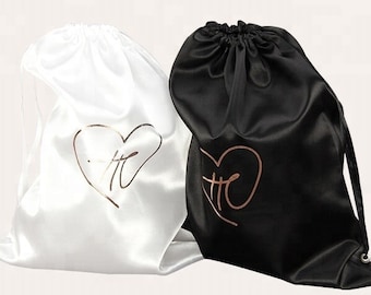 Personalised Satin drawstring bags with logo printed custom dust bags Jewelry package pouch wholesale cotton bag gift bag