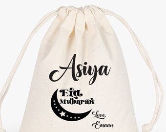 Personalised Eid Sacks For Eid Gifts / Eid Presents / Boys / Girls / Eid Mubarak Bag / Ramadan / Eid Decoration / Eid Packing / Eid Wrapping