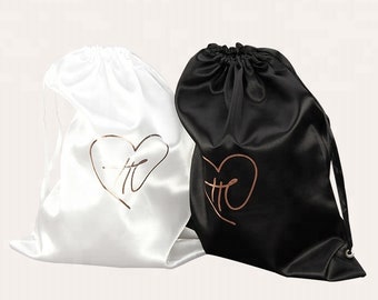 custom silk drawstring bags
