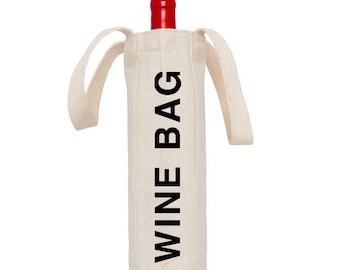 Personalized Cotton Canvas Wine Bag: Engagement Party Favor