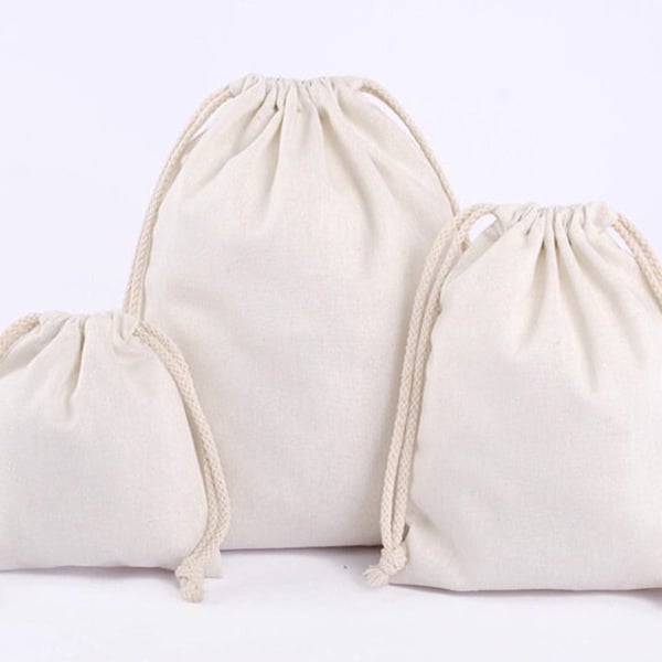 Plain Natural Cotton Drawstring Bags,Custom Bag,Wedding Favor Gift Bags ,Packaging,Jewelry Bags Party Bags,Plain Muslin Bags custom favors