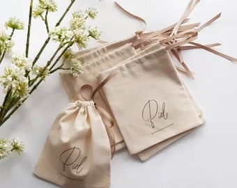 Cotton Drawstring Bag with Grosgrain Satin Ribbon,Natural Cotton Bags,Packaging Bag,Jewelry Pouch,Personalized Bags,Dust Bag,