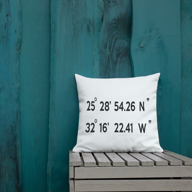Latitude and Longitude Pillow Gps Coordinates Pillowcustom Etsy