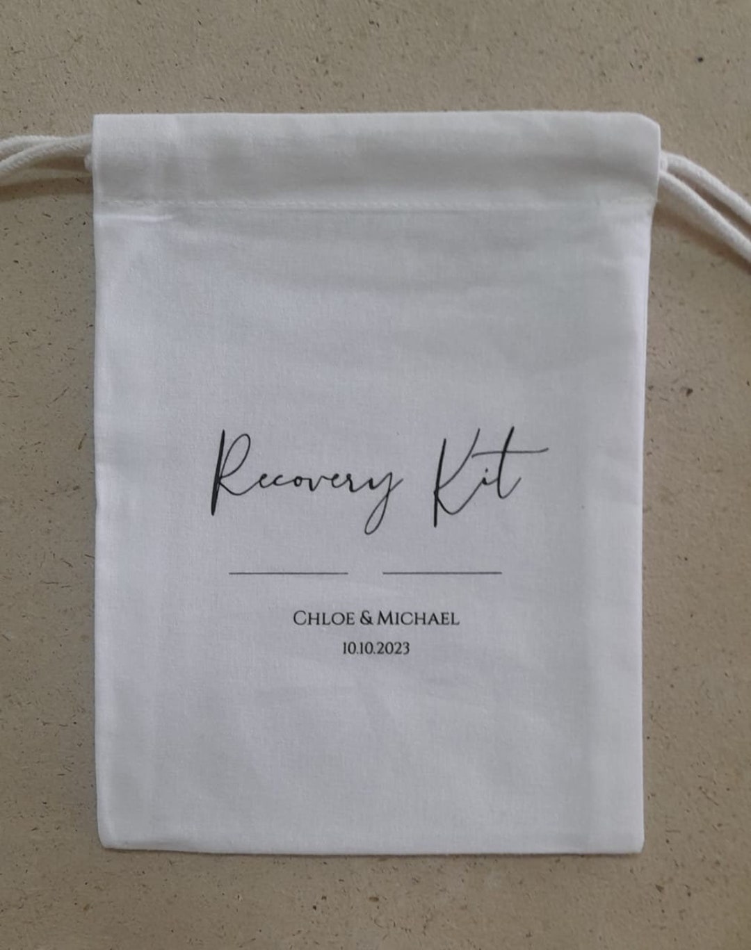 Personalized Muslin Cotton Wedding Favor Bags: Recovery or Hangover Kit ...