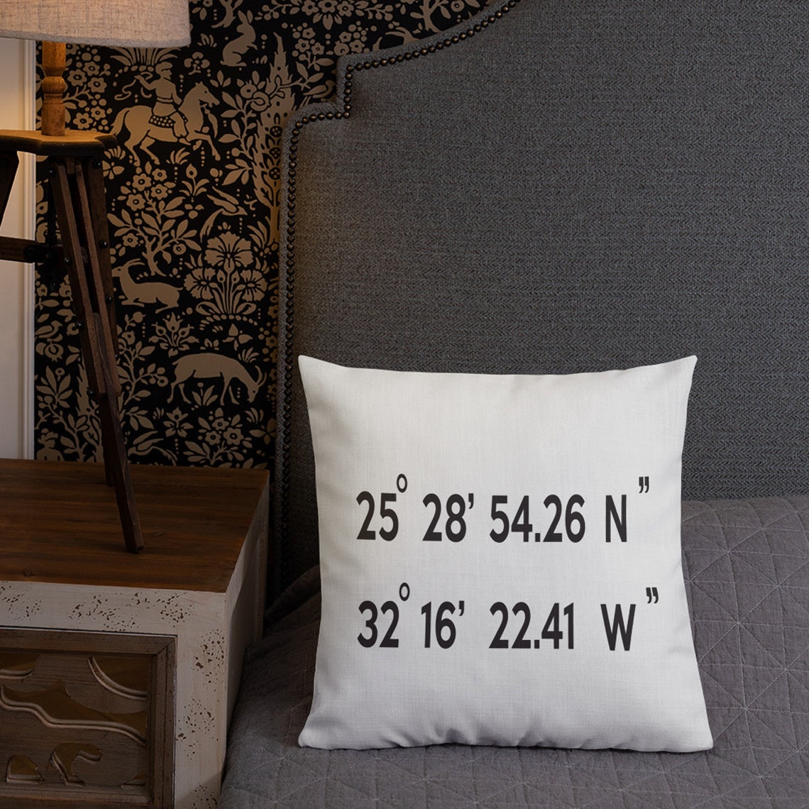 Latitude and Longitude Pillow Gps Coordinates Pillowcustom Etsy