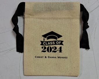 Personalized Graduation Favor Bags: Cotton Party Gift Bags