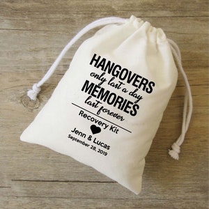 Hangovers Last a Day Memories Last forever Survival Kit,Recovery kit,Emergency kit,Bachelorette Party Favor, hen party, Wedding Favor