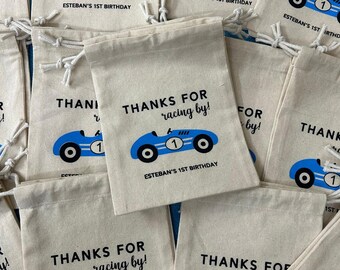 Race Car Birthday Favor Bag: Personalized Kids Goodie Bag