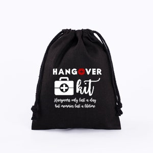 Personalisierte Hangover Taschen-Kater-Recovery-Kit-Benutzerdefinierte Bachelorette Taschen-Benutzerdefinierte Hangover Kit-Wochenend-Party-Vegas Hangover Survival Kit