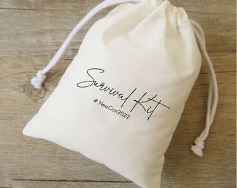 Personalized Hangover Kit Bags: Custom Wedding Favor, Muslin Cotton