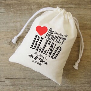 Sacchetto per caffè Perfect Blend, sacchetti per bomboniere di nozze al caffè - The Perfect Blend - Bomboniere personalizzate per caffè - sacchetti per infusione perfetti - festa del caffè -