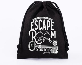 Bolsa de regalo personalizada para fiesta de Escape Room: bolsa de algodón personalizada