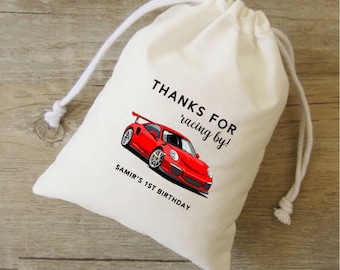 Race Car Birthday Favor Bag: Personalized Kids Goodie Bag