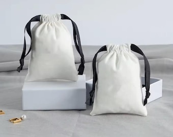 Organic Cotton Drawstring Bag: Personalized Jewelry Packaging, Eco Favor Bag