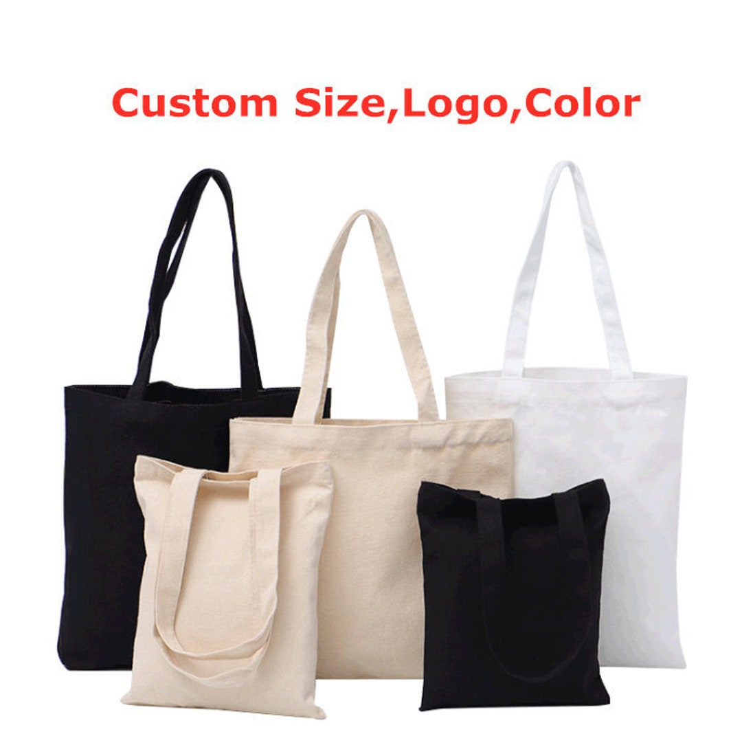 Custom Cotton Tote Bagblack Totesshopping Shoulder - Etsy