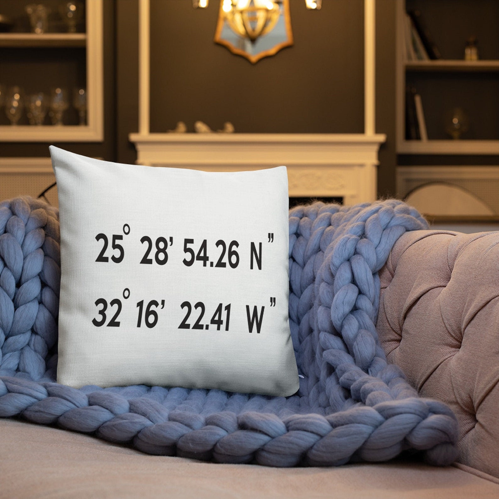 Latitude and Longitude Pillow Gps Coordinates Pillowcustom Etsy