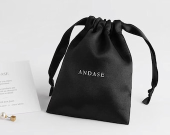 Custom Satin Drawstring Favor Bag: Logo Jewelry Pouch