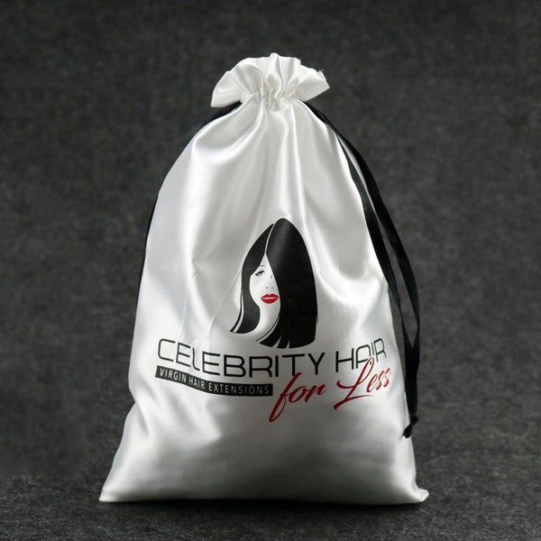 Custom Satin Bundle Bag,Custom printed bulk satin hair storage bag,Satin Drawstring Dust Cover,hair extension packaging bag,custom logo
