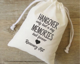 Hangovers Last a Day Memories Last forever Survival Kit,Recovery kit,Emergency kit,Bachelorette Party Favor, hen party, Wedding Favor