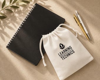 White Cotton Drawstring Bags with your logo printed in sets of 100