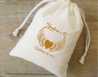 Cadeauzakje Sweet 16: gepersonaliseerde katoenen feesttas met kroon
