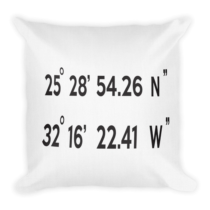Latitude and Longitude Pillow Gps Coordinates Pillowcustom Etsy