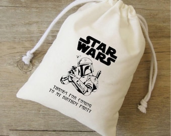 Bolsa de regalo de fiesta de cumpleaños de Star Wars: cordón de algodón personalizado