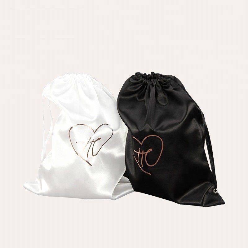 Custom Logo Printed Satin Bags Bulk Personalized Pouches for