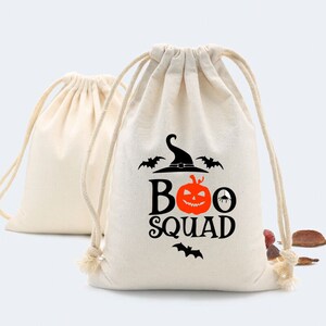 Bolsa de regalo de Halloween, ideal para truco o trato, personalizada, de algodón.